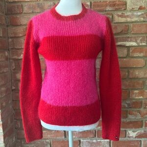 Tommy Hilfiger Red and Pink Striped Sweater